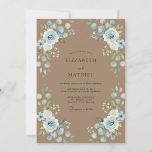 Invitation Mariage Rose Azur Tan