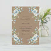 Invitation Mariage Rose Azur Tan (Debout devant)