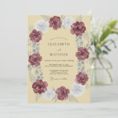 Invitation Mariage Rose Beurre de Prune (Debout devant)