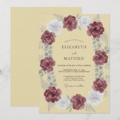 Invitation Mariage Rose Beurre de Prune (Devant / Derrière)