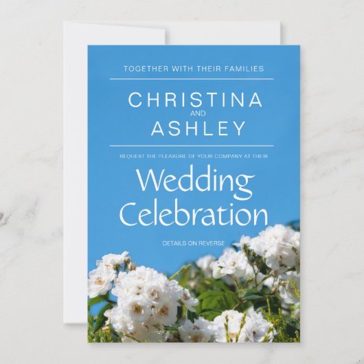 Invitation Mariage rose blanc (Devant)