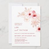 Invitation Mariage Rose Blanc Fleur de Cerisier (Devant)