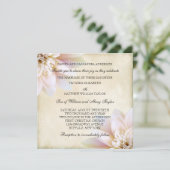 Invitation Mariage rose blanc lotus (Debout devant)