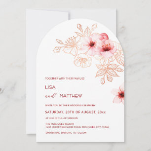Invitation Mariage rose blanc Sakura