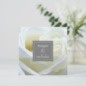 Invitation Mariage Rose blanche (Debout devant)