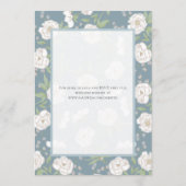 Invitation Mariage Rose Blanche Bleu Poussiéreux (Dos)