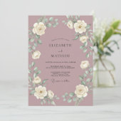 Invitation Mariage Rose Blanche Mauve (Debout devant)