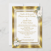 Invitation Mariage Rose Blanche Or Champagne Or 2 (Dos)