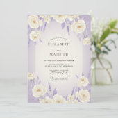 Invitation Mariage Rose Blanche Pervenche (Debout devant)