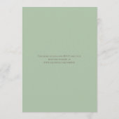 Invitation Mariage Rose Blanche Vert Sauge (Dos)
