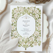 Invitation Mariage Rose Blanche & Vigne à Cœur