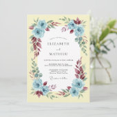 Invitation Mariage Rose Bleu (Debout devant)