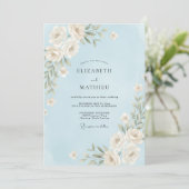 Invitation Mariage Rose Bleu Ciel (Debout devant)