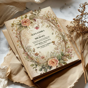 Invitation Mariage Rose Boho Earthy Shades Clay