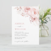 Invitation mariage rose boho moderne (Debout devant)