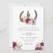 Invitation Mariage rose bordeaux floral (Devant)