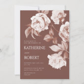 Invitation Mariage Rose botanique moderne (Devant)