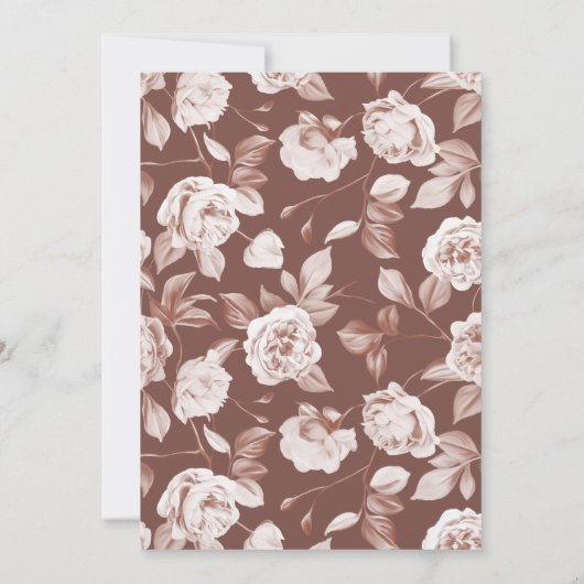 Invitation Mariage Rose botanique moderne (Dos)