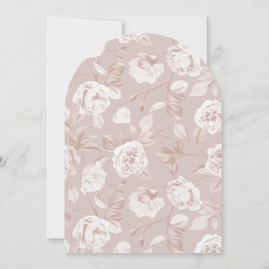 Invitation Mariage Rose botanique moderne (Dos)