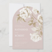 Invitation Mariage Rose botanique moderne (Devant)