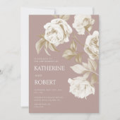 Invitation Mariage Rose botanique moderne (Devant)