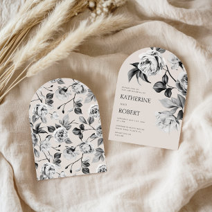 Invitation Mariage Rose botanique moderne