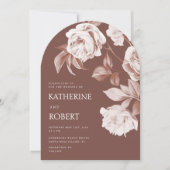 Invitation Mariage Rose botanique moderne (Devant)