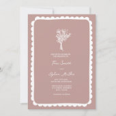 Invitation Mariage rose bouquet (Devant)