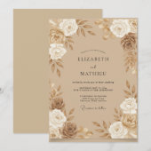 Invitation Mariage Rose Bronze Champagne (Devant / Derrière)