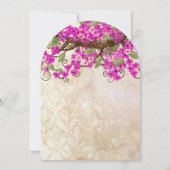 Invitation Mariage rose Cerisier Fleur Thé Tige Invite (Dos)