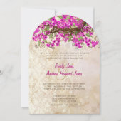 Invitation Mariage rose Cerisier Fleur Thé Tige Invite (Devant)