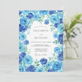 Invitation Mariage Rose Cerulean Saphir (Debout devant)