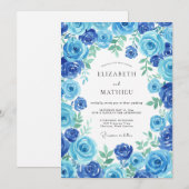 Invitation Mariage Rose Cerulean Saphir (Devant / Derrière)
