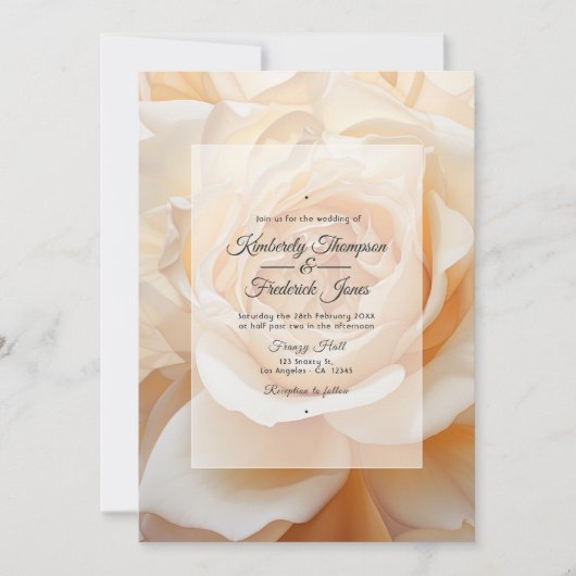 Invitation Mariage Rose Champagne (Devant)