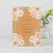 Invitation Mariage Rose Champagne Ambre (Debout devant)