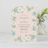 Invitation Mariage Rose Champagne Céleste (Debout devant)