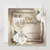 Invitation Mariage Rose Champagne Gold Bronze (Devant)