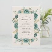 Invitation Mariage Rose Champagne Mousse de Mer (Debout devant)