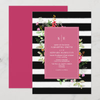 Mariage rose chaud Fleur sauvage en bande de néon 