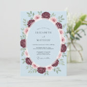 Invitation Mariage Rose Ciel de Bourgogne (Debout devant)