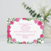 Invitation Mariage rose clair Roses Floral moderne (Debout devant)