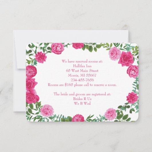 Invitation Mariage rose clair Roses Floral moderne (Devant)