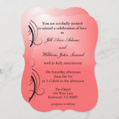 Invitation Mariage rose classique (Devant / Derrière)
