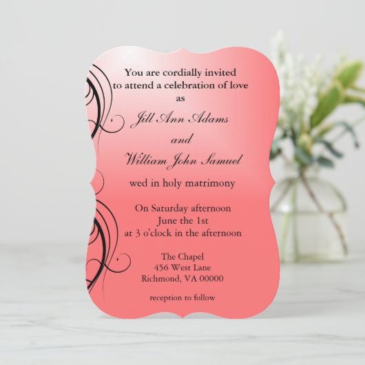 Invitation Mariage rose classique (Debout devant)