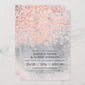 Invitation Mariage rose Confetti Vintage (Devant / Derrière)