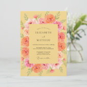 Invitation Mariage Rose Corail Doré (Debout devant)