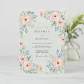 Invitation Mariage Rose Corail Mousse de Mer (Debout devant)