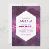 Invitation Mariage rose cosmique Stardust (Devant)