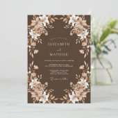 Invitation Mariage Rose Crème au Chocolat (Debout devant)