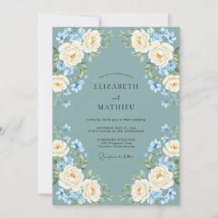 Invitation Mariage Rose Crème d'Ardoise